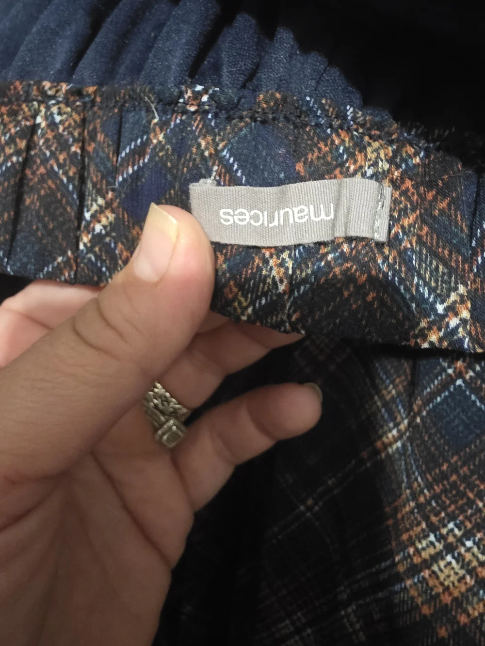 Maurices Navy Plaid Maxi Skirt
